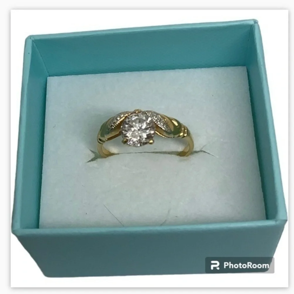 Gold over sterling silver CZ ring